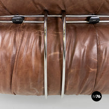 画像をギャラリービューアに読み込む, Brown leather Soriana sofa by Afra and Tobia Scarpa for Cassina, 1970s