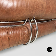 画像をギャラリービューアに読み込む, Brown leather Soriana sofa by Afra and Tobia Scarpa for Cassina, 1970s