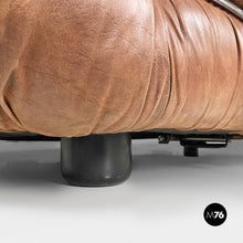 画像をギャラリービューアに読み込む, Brown leather Soriana sofa by Afra and Tobia Scarpa for Cassina, 1970s