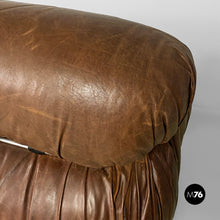 画像をギャラリービューアに読み込む, Brown leather Soriana sofa by Afra and Tobia Scarpa for Cassina, 1970s