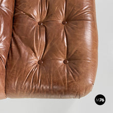 画像をギャラリービューアに読み込む, Brown leather Soriana sofa by Afra and Tobia Scarpa for Cassina, 1970s