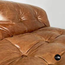画像をギャラリービューアに読み込む, Brown leather Soriana sofa by Afra and Tobia Scarpa for Cassina, 1970s
