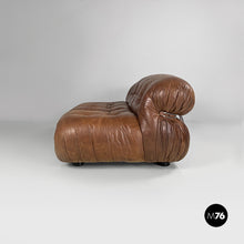 画像をギャラリービューアに読み込む, Brown leather Soriana sofa by Afra and Tobia Scarpa for Cassina, 1970s