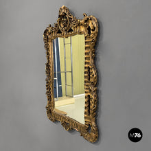 画像をギャラリービューアに読み込む, Golden decorated wall mirror, 1960s