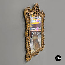 画像をギャラリービューアに読み込む, Golden decorated wall mirror, 1960s