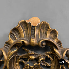 画像をギャラリービューアに読み込む, Golden decorated wall mirror, 1960s