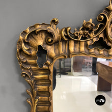 画像をギャラリービューアに読み込む, Golden decorated wall mirror, 1960s