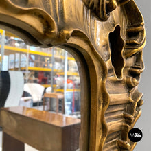 画像をギャラリービューアに読み込む, Golden decorated wall mirror, 1960s