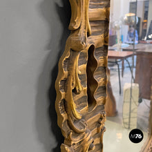 画像をギャラリービューアに読み込む, Golden decorated wall mirror, 1960s