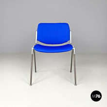Carica l'immagine nel visualizzatore di Gallery, Blue fabric DSC chairs by Giancarlo Piretti for Anonima Castelli, 1970s