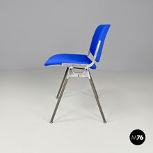 Carica l'immagine nel visualizzatore di Gallery, Blue fabric DSC chairs by Giancarlo Piretti for Anonima Castelli, 1970s