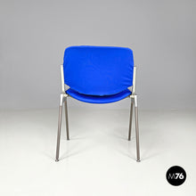 Carica l'immagine nel visualizzatore di Gallery, Blue fabric DSC chairs by Giancarlo Piretti for Anonima Castelli, 1970s