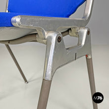 Carica l'immagine nel visualizzatore di Gallery, Blue fabric DSC chairs by Giancarlo Piretti for Anonima Castelli, 1970s