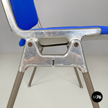 Carica l'immagine nel visualizzatore di Gallery, Blue fabric DSC chairs by Giancarlo Piretti for Anonima Castelli, 1970s