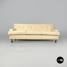画像をギャラリービューアに読み込む, Cream white sofa Square by Marco Zanuso for Arflex, 1960s
