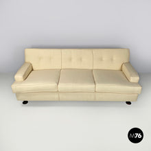 画像をギャラリービューアに読み込む, Cream white sofa Square by Marco Zanuso for Arflex, 1960s