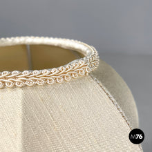 将图片加载到图库查看器,Brass table lamps with beige shade and orange fringes, 1980s