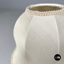 将图片加载到图库查看器,Brass table lamps with beige shade and orange fringes, 1980s