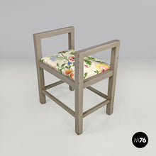 画像をギャラリービューアに読み込む, Grey wood and fabric stools by Gino Maggioni for Atelier Borsani Varedo, 1930s