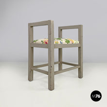 画像をギャラリービューアに読み込む, Grey wood and fabric stools by Gino Maggioni for Atelier Borsani Varedo, 1930s