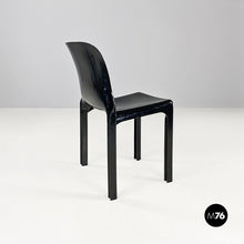 画像をギャラリービューアに読み込む, Glossy black plastic Selene chairs by Vico Magistretti for Artemide, 1960s