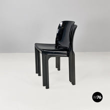画像をギャラリービューアに読み込む, Glossy black plastic Selene chairs by Vico Magistretti for Artemide, 1960s