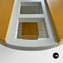 画像をギャラリービューアに読み込む, Elliptical solid wood coffee table with bottle holder, 1980s