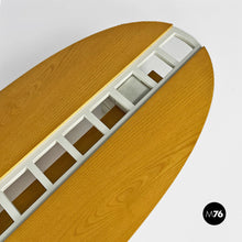画像をギャラリービューアに読み込む, Elliptical solid wood coffee table with bottle holder, 1980s