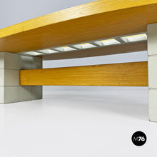 画像をギャラリービューアに読み込む, Elliptical solid wood coffee table with bottle holder, 1980s