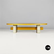 画像をギャラリービューアに読み込む, Elliptical solid wood coffee table with bottle holder, 1980s