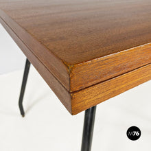 Load image into Gallery viewer, Wood and metal extendable table, 1960s