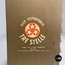 画像をギャラリービューアに読み込む, Wooden chest of drawers and colored threads by Cucirini Tre Stelle, 1960s