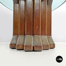 Load image into Gallery viewer, Oval coffee table with wooden base, 1970s