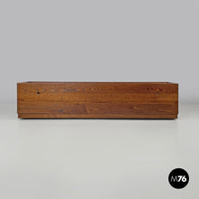 Load image into Gallery viewer, Rectangular wooden planter with wheels, 1980s