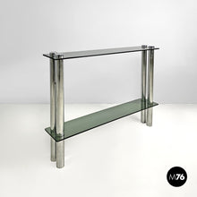 Load image into Gallery viewer, Console with two smoked glass tops, 1970s