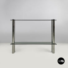 Load image into Gallery viewer, Console with two smoked glass tops, 1970s