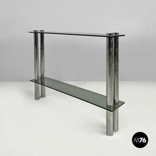 Load image into Gallery viewer, Console with two smoked glass tops, 1970s