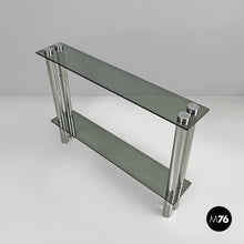 Load image into Gallery viewer, Console with two smoked glass tops, 1970s