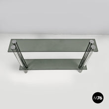Load image into Gallery viewer, Console with two smoked glass tops, 1970s