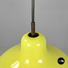 画像をギャラリービューアに読み込む, Yellow Murano glass chandelier by Massimo Vignelli for Venini, 1950s