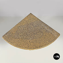 Load image into Gallery viewer, Gold and green corner wood consoles with lumachella marble top, 1700s