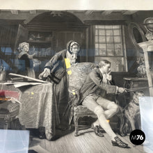 画像をギャラリービューアに読み込む, Etching print with black and gold metal and wood frame, 1863