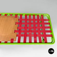 画像をギャラリービューアに読み込む, Green metal daybed and red straps, 1980s