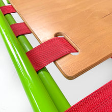 画像をギャラリービューアに読み込む, Green metal daybed and red straps, 1980s