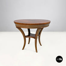 画像をギャラリービューアに読み込む, Wooden round coffee table with inlay decorations, early 1900s