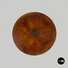 画像をギャラリービューアに読み込む, Wooden round coffee table with inlay decorations, early 1900s
