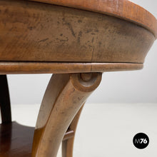 画像をギャラリービューアに読み込む, Wooden round coffee table with inlay decorations, early 1900s