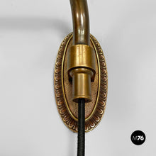 Load image into Gallery viewer, Adjustable wall lamp in brass and metal, 1950s