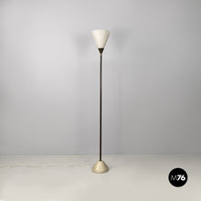 画像をギャラリービューアに読み込む, Glass and iron floor lamp, 1950s