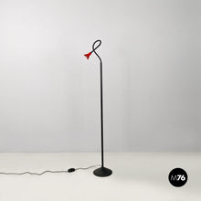 Load image into Gallery viewer, Red and black metal adjustable floor lamp by Tronconi, 1980s